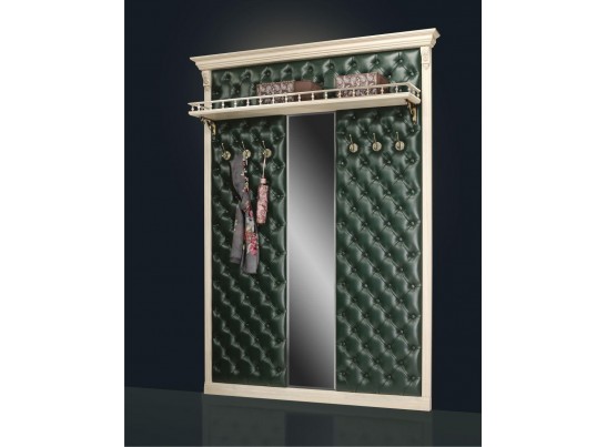 Вешалка Благо Б 5.10-3 (с 6 крючками с узким зеркалом с полкой) карамель